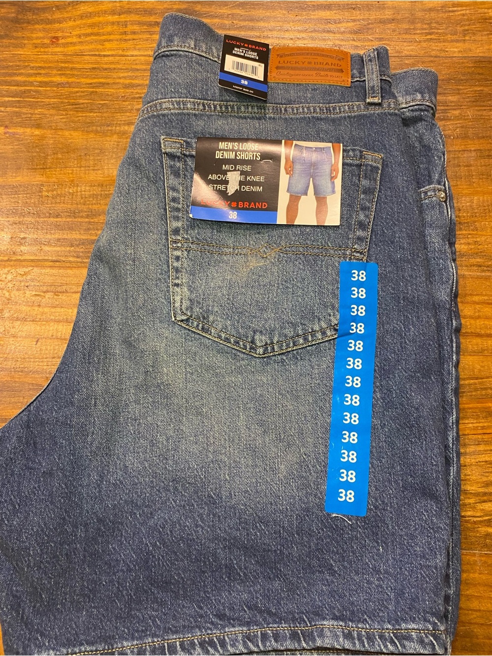 Lucky Brand Men's Loose Denim Shorts - Medium Blue, Size 38
